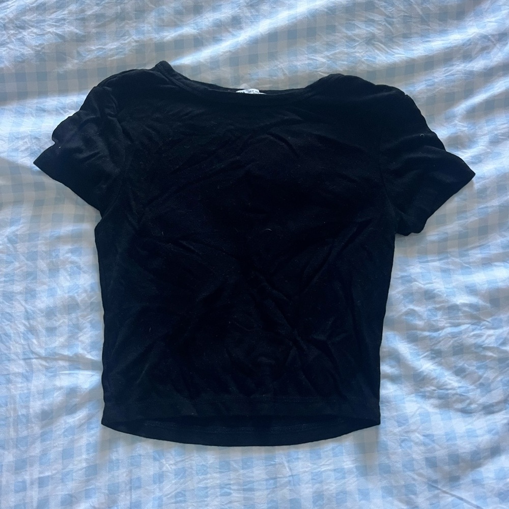 Zara Basic Black Cropped Tee